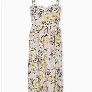 Torrid Ivory Floral Challis Midi Dress
